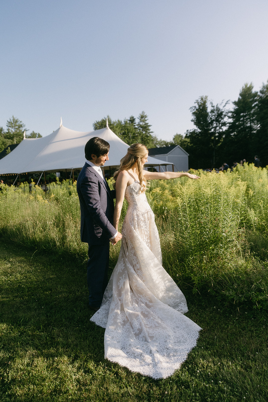 Couple at Flanagan Farm Tented Wedding Reception