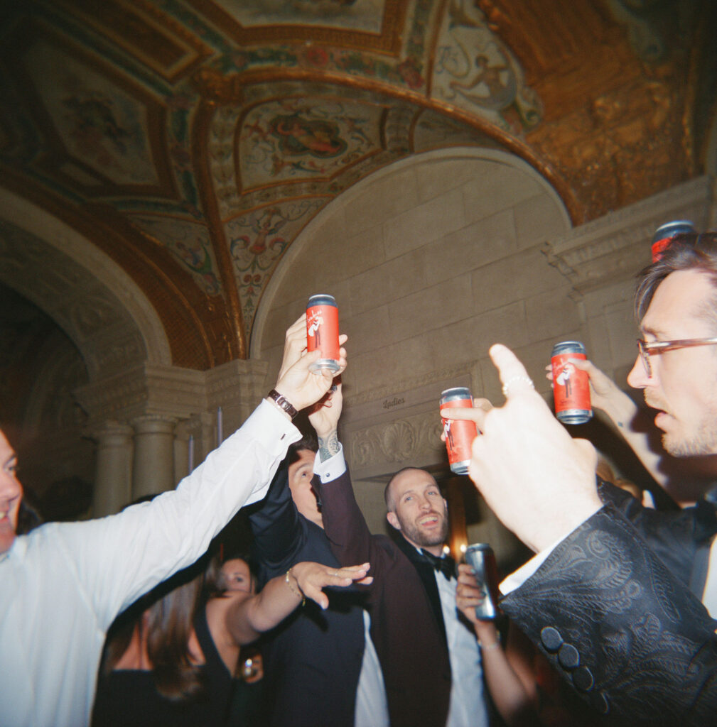 Branded beers for black tie wedding in Rhode Island. 