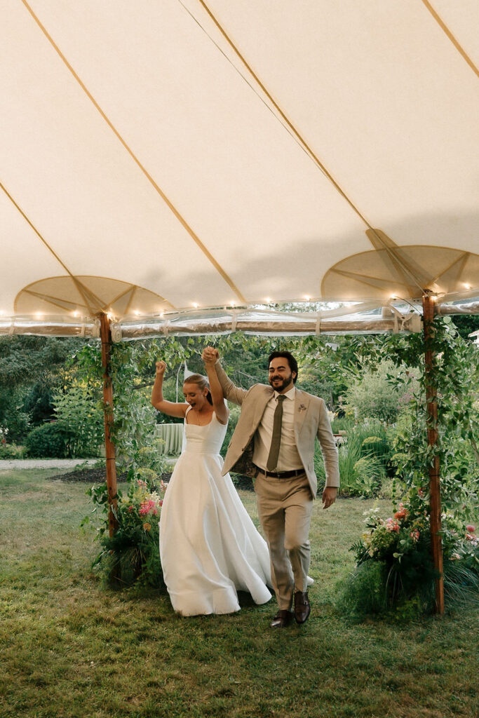 Couples grand entrance to their reception at Wandby Landing. 